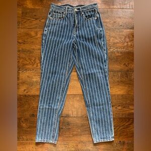 American Eagle Mom Jean cropped pinstripe size 2